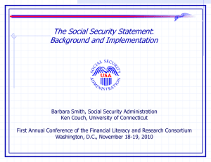 The Social Security Statement Background and Implementation :