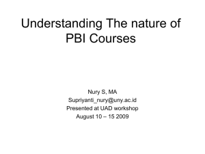Understanding The nature of PBI Courses Nury S, MA