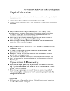 Physical Maturation Adolescent Behavior and Development