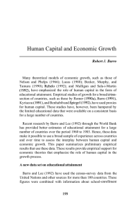 Human Capital and Economic Growth Robert J. Barro