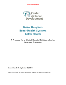 Better Hospitals Better Health Systems Better Health