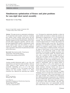 Simultaneous optimization of fixture and joint positions ORIGINAL ARTICLE