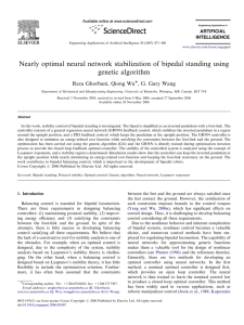 Nearly optimal neural network stabilization of bipedal standing using genetic algorithm