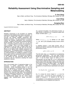 Reliability Assessment Using Discriminative Sampling and Metamodeling 05M-400 G. Gary Wang