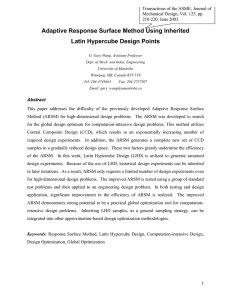 Adaptive Response Surface Method Using Inherited Latin Hypercube Design Points