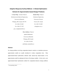 Adaptive Response Surface Method – A Global Optimization