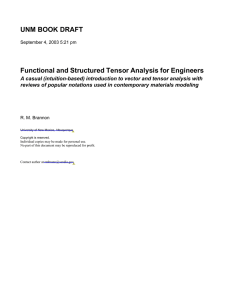 UNM BOOK DRAFT Functional and Structured Tensor Analysis for Engineers