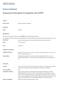 Dopamine Receptor D3 peptide ab137997 Product datasheet Overview Product name