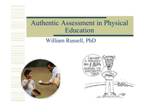 Authentic Assessment in Physical Education William Russell, PhD