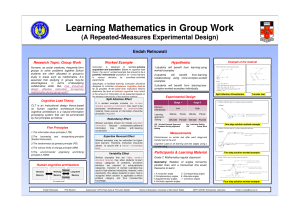 Learning Mathematics in Group Work (A Repeated-Measures Experimental Design) Endah Retnowati