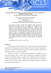 DEVELOPMENT OF MATHEMATICS HIGH SCHOOL TEACHERS’ COMPETENCY THROUGH LESSON STUDY