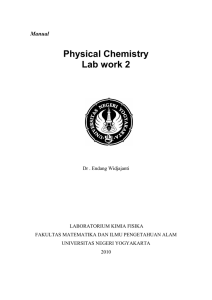 Physical Chemistry Lab work 2 Manual