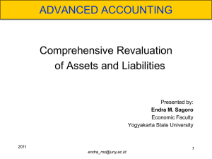 ADVANCED ACCOUNTING Comprehensive Revaluation of Assets and Liabilities Presented by: