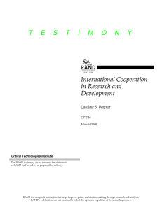 T  E  S  T  I ... International Cooperation in Research and Development