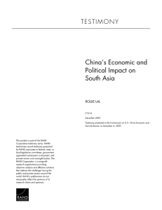 China’s Economic and Political Impact on South Asia