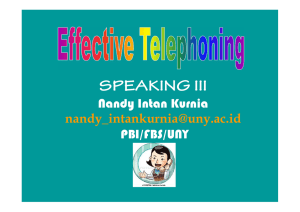 SPEAKING III Nandy Intan Kurnia PBI/FBS/UNY