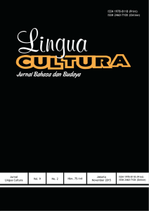 Lingua cultura Jurnal Bahasa dan Budaya ISSN 1978-8118 (Print)