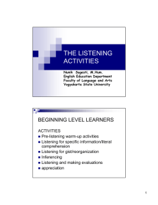 THE LISTENING ACTIVITIES