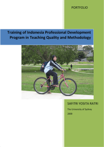 Training of Indonesia Professional Development  Program in Teaching Quality and Methodology        PORTFOLIO  