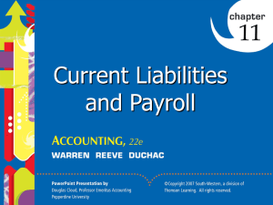 Current Liabilities and Payroll 11 Click to edit Master title style