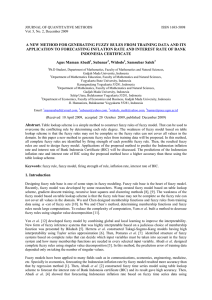 A NEW METHOD FOR GENERATING FUZZY RULES FROM TRAINING DATA... APPLICATION TO FORECASTING INFLATION RATE AND INTEREST RATE OF BANK