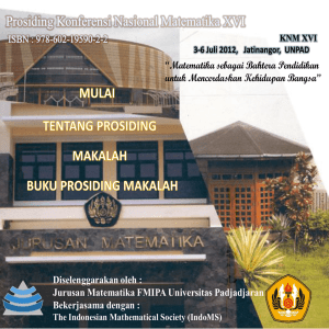 Diselenggarakan oleh : Jurusan Matematika FMIPA Universitas Padjadjaran Bekerjasama dengan :