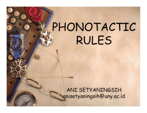 PHONOTACTIC RULES ANI SETYANINGSIH