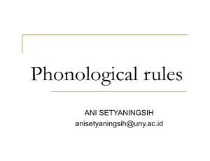 Phonological rules ANI SETYANINGSIH