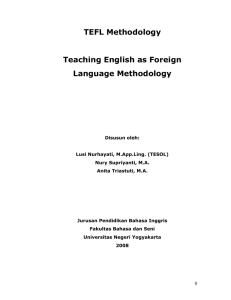 TEFL Methodology  Teaching English as Foreign Language Methodology
