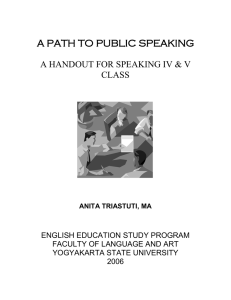 A PATH TO PUBLIC SPEAKING  CLASS