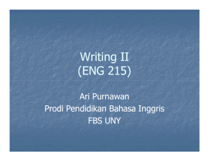 Writing II (ENG 215) Ari Ari Purnawan