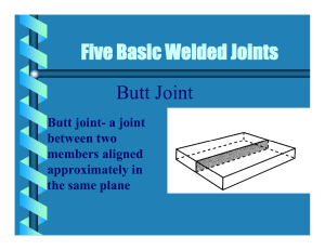 Fi  B i  W ld d J i... Five Basic Welded Joints Butt Joint