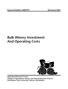 Bulk Winery Investment And Operating Costs Research Bulletin XB0997E Reviewed 2004