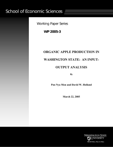 School of Economic Sciences  Working Paper Series WP 2005-3