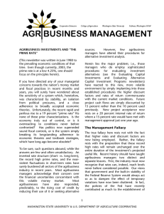 AGRIBUSINESS INVESTMENTS AND “THE PRIME RATE” sources.  However, few agribusiness