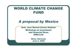WORLD CLIMATE CHANGE FUND A proposal by Mexico Workshop on investment