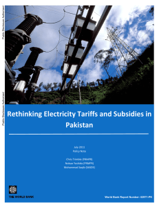      Rethinking Electricity Tariffs and Subsidies in  Pakistan 