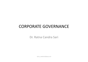 CORPORATE GOVERNANCE Dr. Ratna Candra Sari
