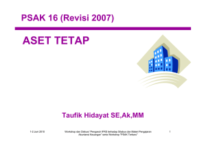 ASET TETAP PSAK 16 (Revisi 2007) Taufik Hidayat SE,Ak,MM