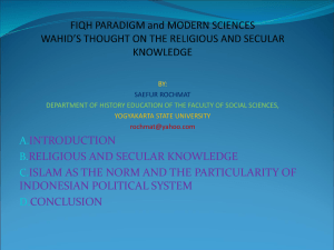 INTRODUCTION RELIGIOUS AND SECULAR KNOWLEDGE INDONESIAN POLITICAL SYSTEM