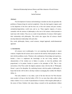 Dialectical Relationship between History and Other elements of Social Science By: