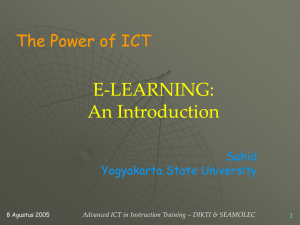 E E--LEARNING: LEARNING: An Introduction