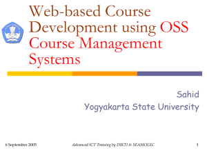 Web-based Course Development using OSS Course Management