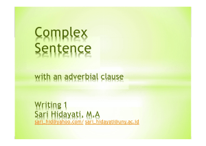 Complex Sentence with an adverbial clause Writing 1