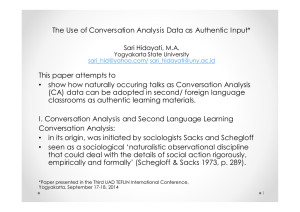 The Use of Conversation Analysis Data as Authentic Input*
