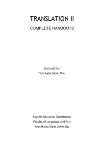 TRANSLATION II COMPLETE HANDOUTS
