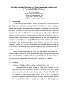 Combining Guided Reading and Cooperative Learning Method in Theoretical Subject Classes