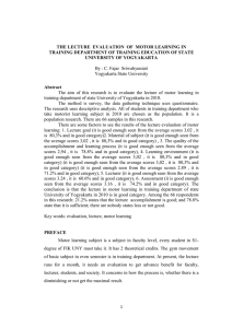 THE LECTURE EVALUATION  OF MOTOR LEARNING IN UNIVERSITY OF YOGYAKARTA