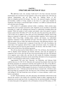 T STRUCTURE AND FUNCTION OF CELLS