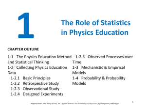 1 The Role of Statistics in Physics Education